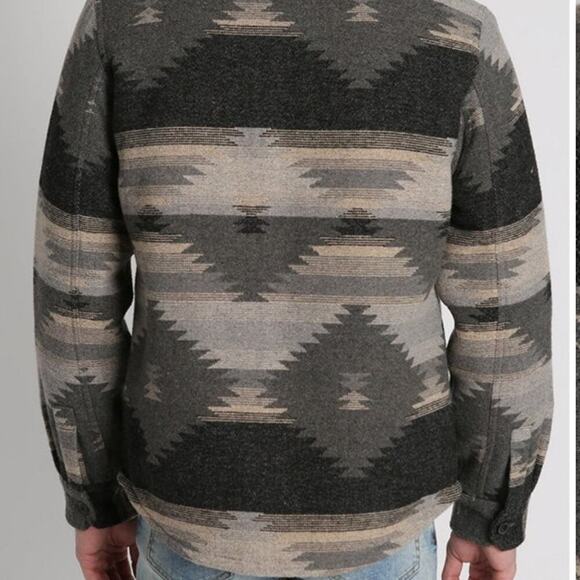 Jachs New York Sherpa Lined Wool Jacket Mens M Button Down Aztec - Picture 6 of 9